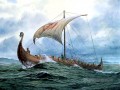 navire viking en mer navires étonnants